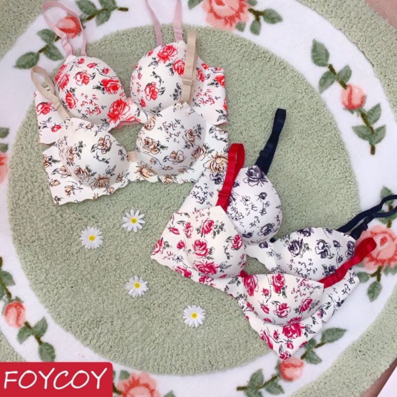 ÁO NGỰC SU HỌA TIẾT HOA HỒNG 3D NÂNG NGỰC MYN_UNDERWEAR