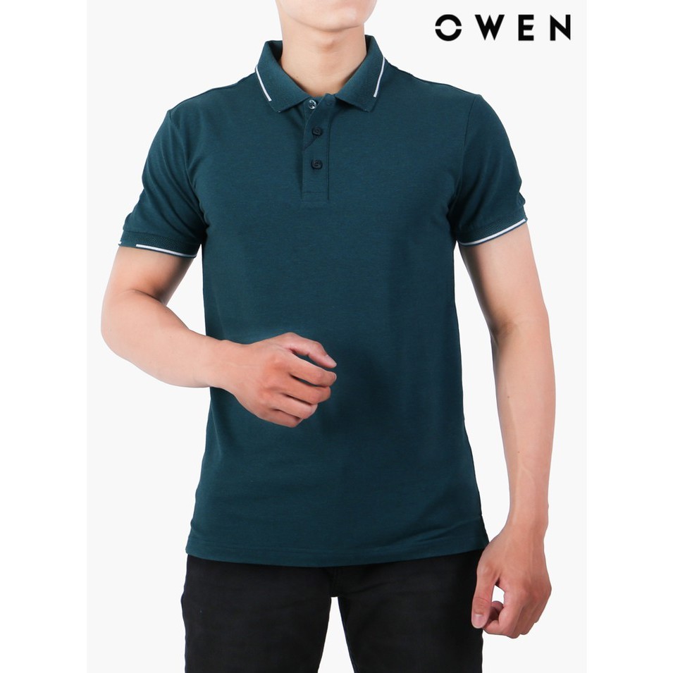 Áo polo ngắn tay OWEN Bodyfit màu xanh - APV21881 | BigBuy360 - bigbuy360.vn