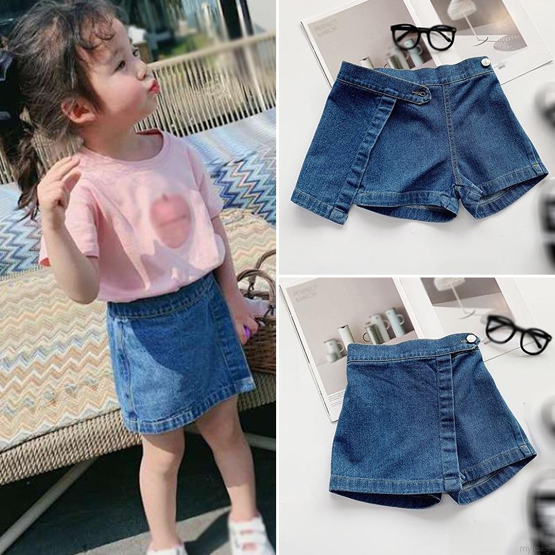 Quần Short Denim Giả Váy Thời Trang Hàn Quốc Cho Bé Gái