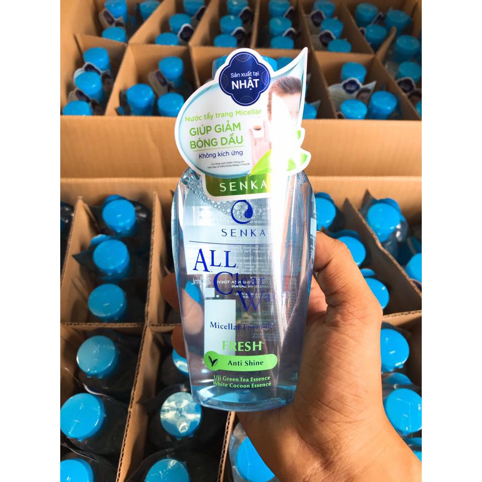 (230ml SX Nhật Bản) Nước tẩy trang Micellar Senka ALL Clear Water Fresh chính hãng cty