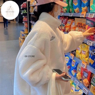 [ SẴN ]Áo khoác lông thỏ thu đông, áo lông thỏ cao cổ mùa đông phong cách Hàn Quốc