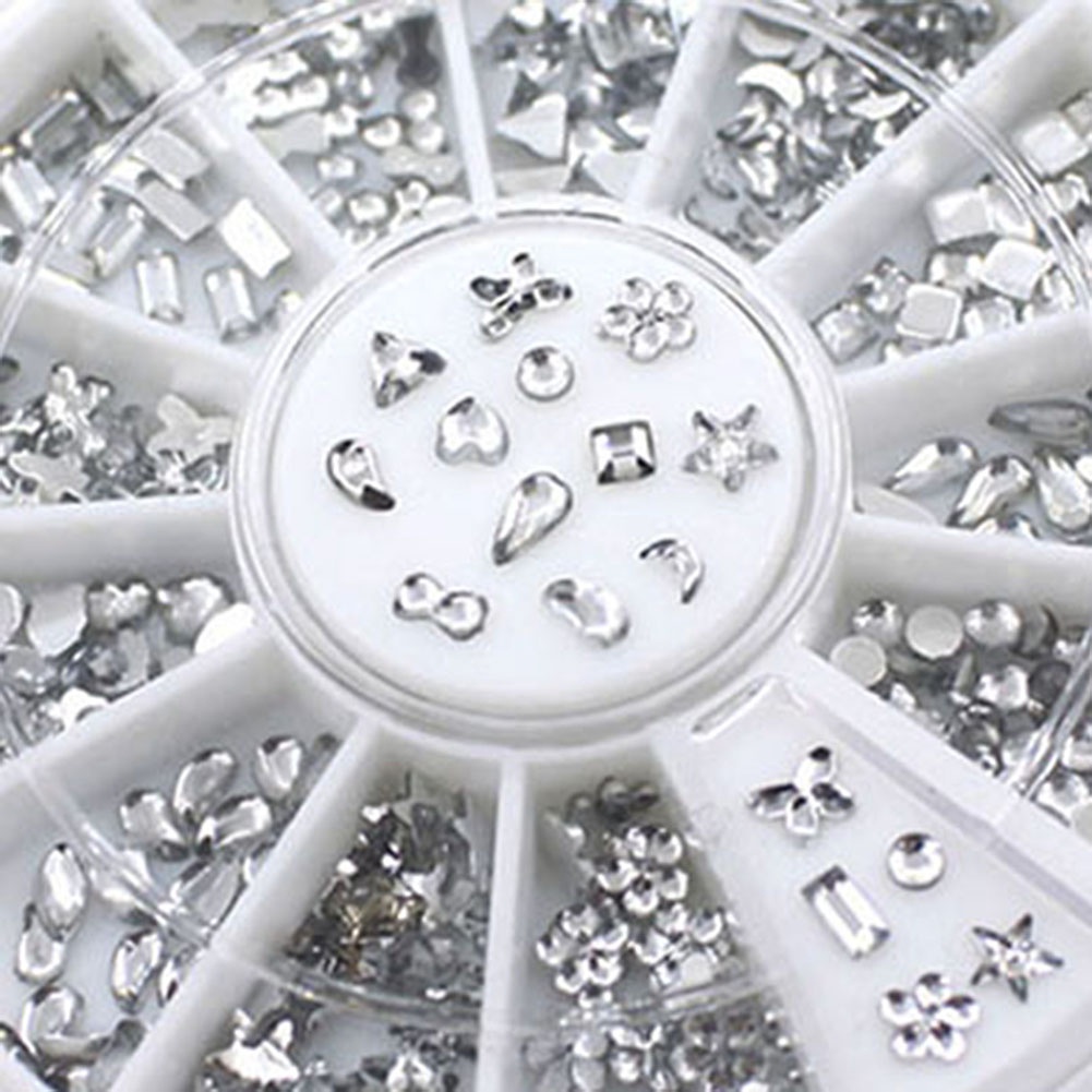 Sticker Dán Móng Họa Tiết Hoa / Ngôi Sao / Trái Tim Lấp Lánh