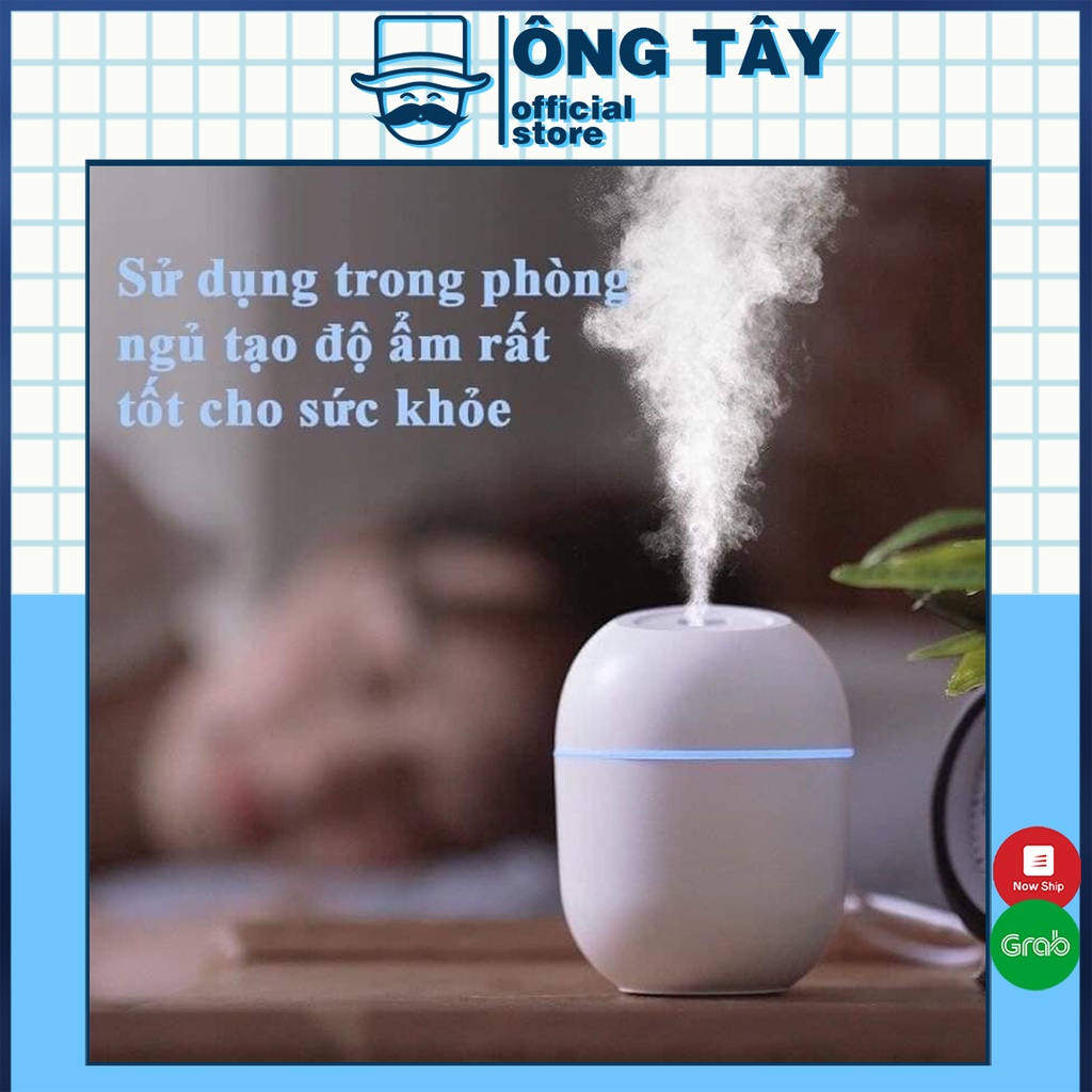 Máy xông tinh dầu Humidifier 250ml có đèn led, phun sương