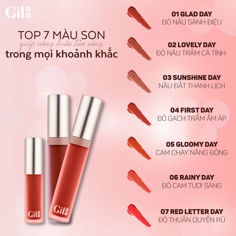 Son Kem Lì Gilaa Long Wear Lip Cream