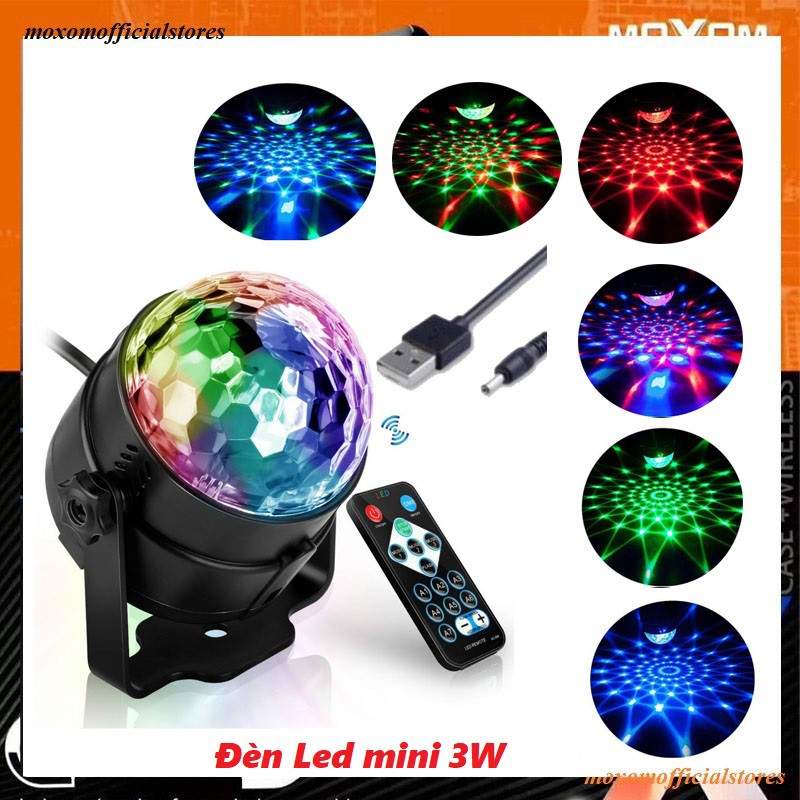 Đèn led mini 3W tạo hiệu ứng ánh sáng cho sàn nhảy - party- karaoke -cảm ứng ánh sáng DJ - Đèn led 7 màu