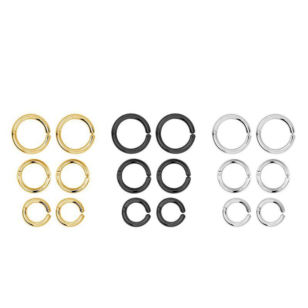 Max Black|Khuyên Tai Dạng Vòng Không Xỏ Bằng Thép Titan Nhiều Màu Sắc Phong Cách Unisex