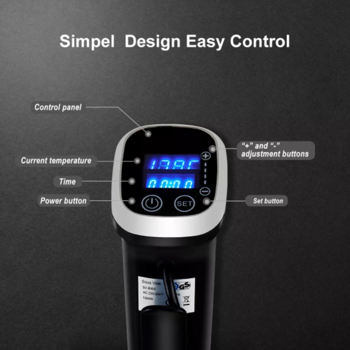 Máy nấu chậm Sous vide BioloMix SV-8008 với màn hình điều khiển chính xác kỹ thuật số LED