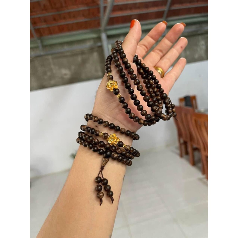 Vòng Trầm Hương Mix Đá - Chuỗi Tràng 108 Hạt- Trầm Hương Sánh Chìm Cao Cấp