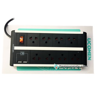 Ổ cắm điện đa năng UCOMEN – 08 lỗ - 02 cổng sạc USB chống quá tải