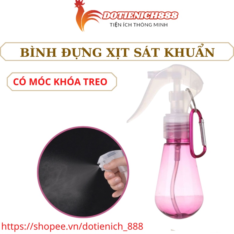 Bình đựng nước sát khuẩn mini, chai xịt nước rửa tay khử trùng hình bóng đèn kèm móc khoá treo balo xe
