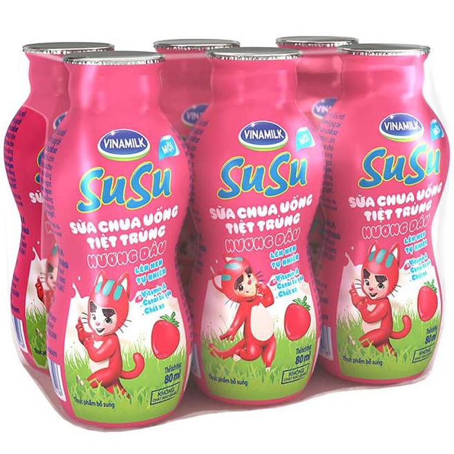 [ĐỦ VỊ] [VỈ 6 LỌ] SỮA CHUA UỐNG SUSU IQ 80ML.