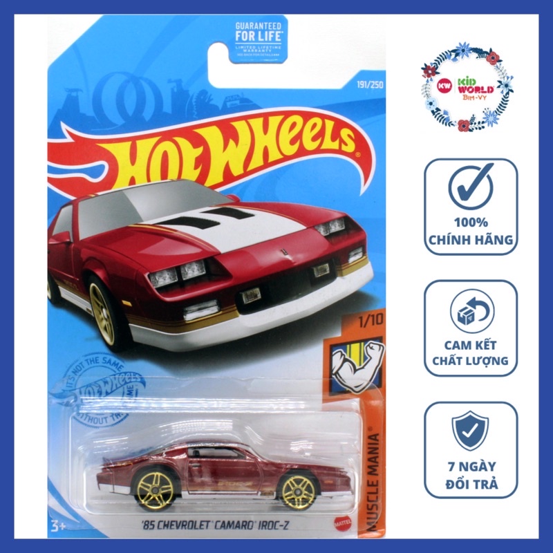 Xe mô hình Hot Wheels basic '85 Chevrolet Camaro Iroc-Z GTB40.