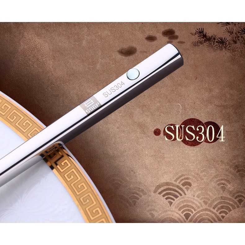 Đũa hoa văn inox 304 (1 đôi) - SSGP - 23cm