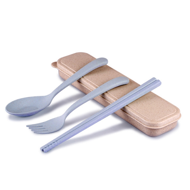 Bộ muỗng nĩa lúa mạch thiết kế nhỏ gọn tiện dụng cho du lịch/ dã ngoại