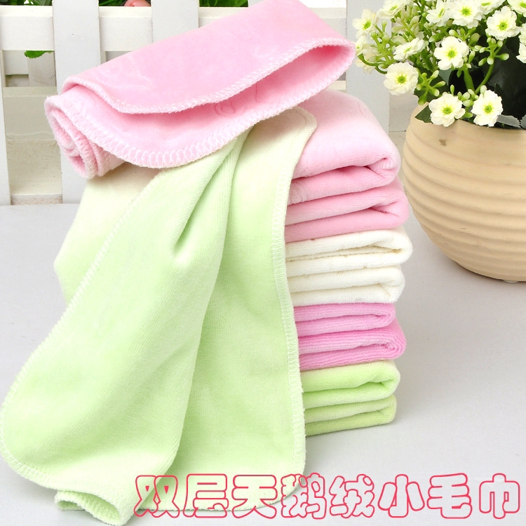 Khăn rửa mặt hình vuông 25x25 cm vải nhung 2 lớp mềm mại tiện lợi