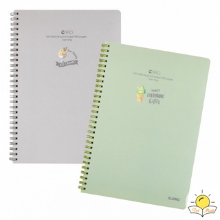 Vở Klong B5 80 trang caro bìa nhựa màu Pastel gáy lò xo- sổ Klong MS 574