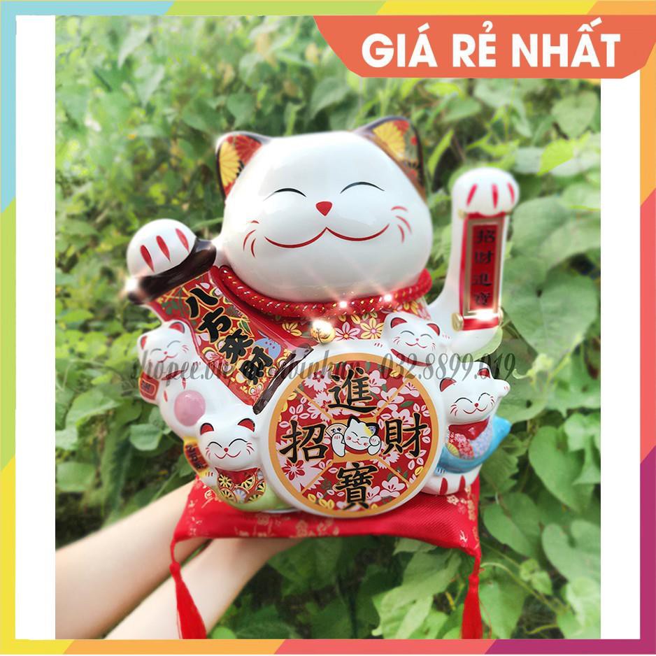 [MÈO 20 - 25 CM THIÊN KHÁCH VÃNG LAI ĐẸP] Mẫu mèo gốm sứ chiêu tài phát lộc phong thủy bán chạy, giá rẻ