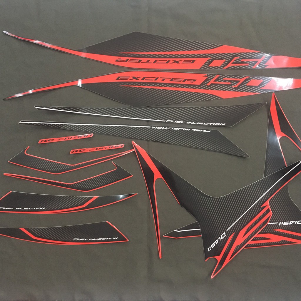 [THAY THẾ VÀ NÂNG CẤP XE] TRỌN BỘ TEM 3 LỚP DÁN DÀN ÁO XE EXCITER ĐỜI 2017 GP, TEM NHƯ ZIN THEO XE