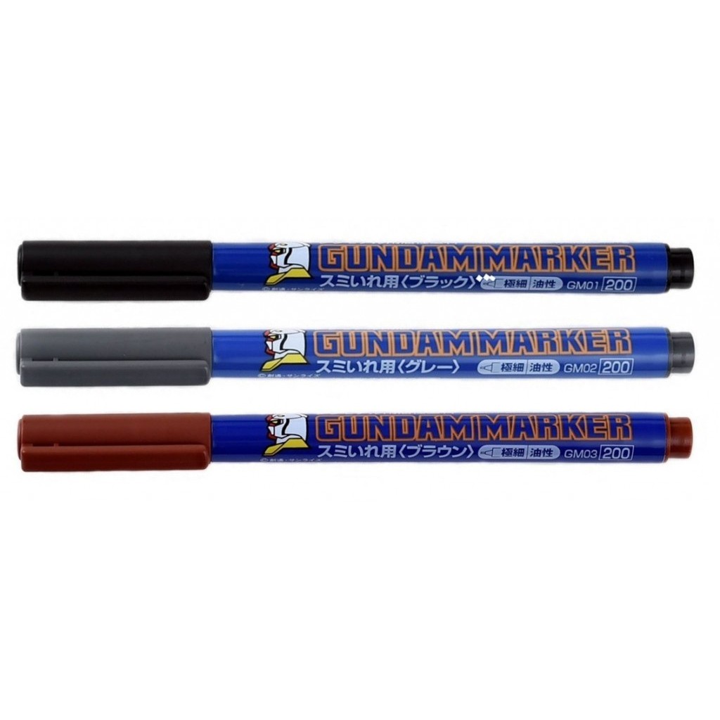 Bút kẻ lằn chìm Gundam Marker GM GM01 - GM02 - GM03 Kẻ line Đen - Xám -