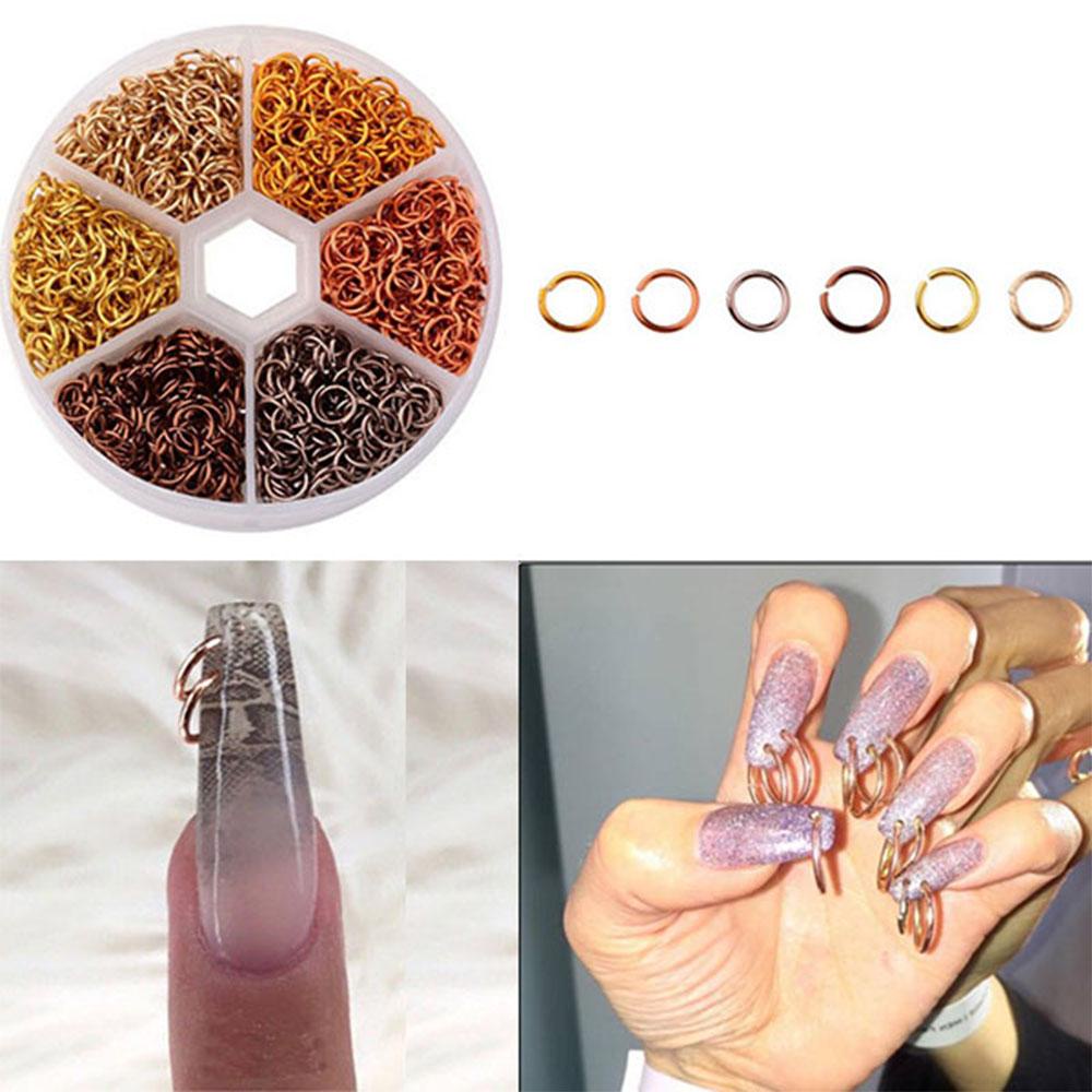 Khuyên Xỏ Kim Loại Trang Trí Móng Tay Nghệ Thuật Charms|Vòng Nhôm Hình Tròn Chuyên Dụng Cho Làm Đồ Trang Sức