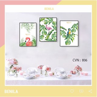 Tranh treo tường 'HỒNG HAC' cao cấp hiện đại trang trí phòng khách BENILA CVN806