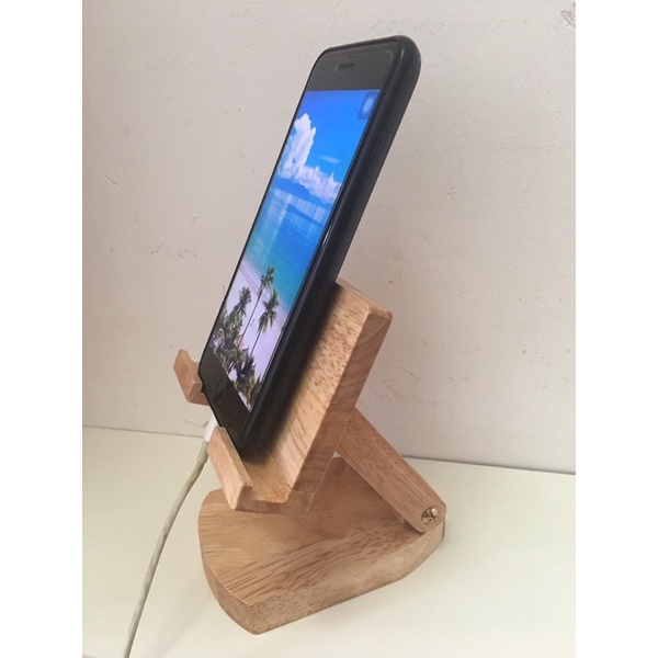 Giá Đỡ Điện Thoại Gỗ Để Bàn, Quay TikTok, Livestream, Xem Video xoay 360 độ kích thước lớn