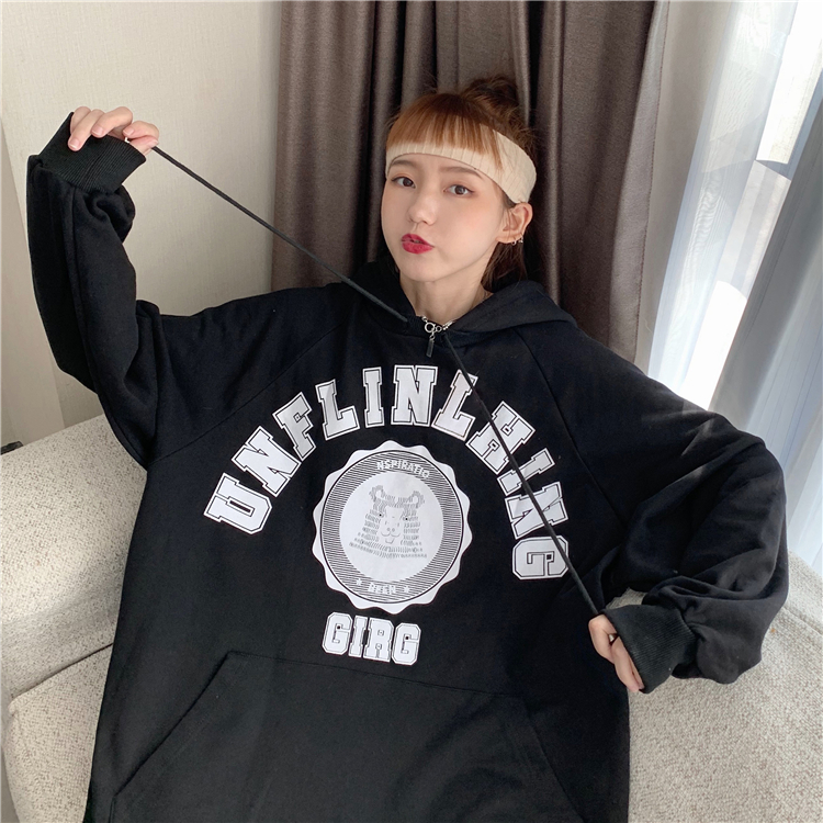 Áo Hoodie Form Rộng Phong Cách Thể Thao Hàn Quốc Cho Nữ | BigBuy360 - bigbuy360.vn