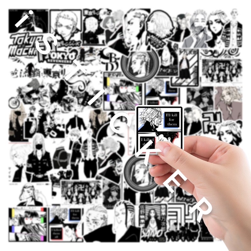 Sticker Tokyo Revenge màu, trắng đen siêu hot chống thấm nước dán mũ nón bảo hiểm, điện thoại, laptop