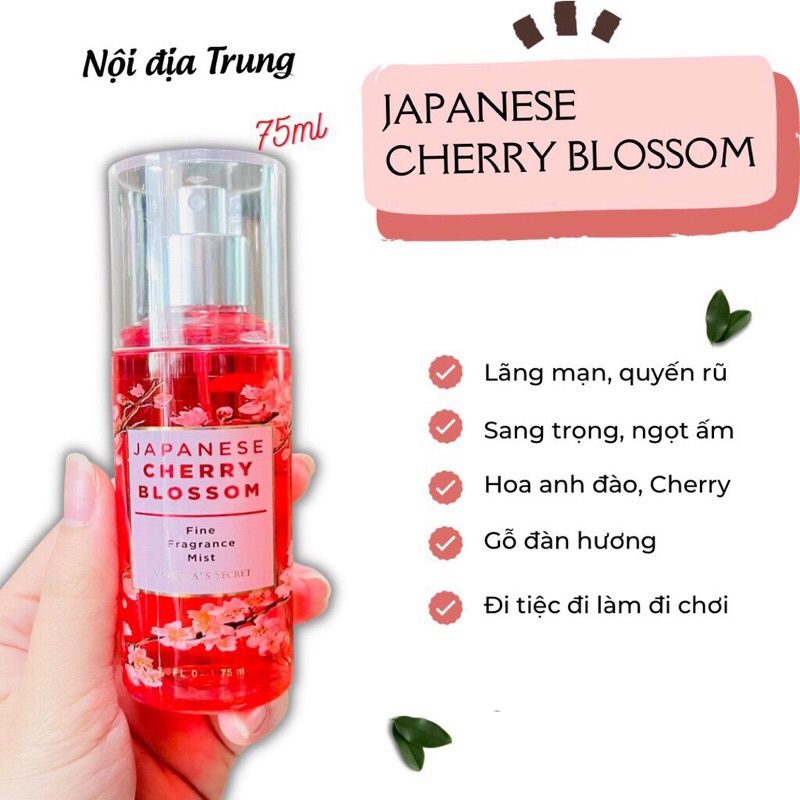 Xịt thơm toàn thân Victoria Secret, bath and body works bản Trung 75ml INTO THE NIGHT