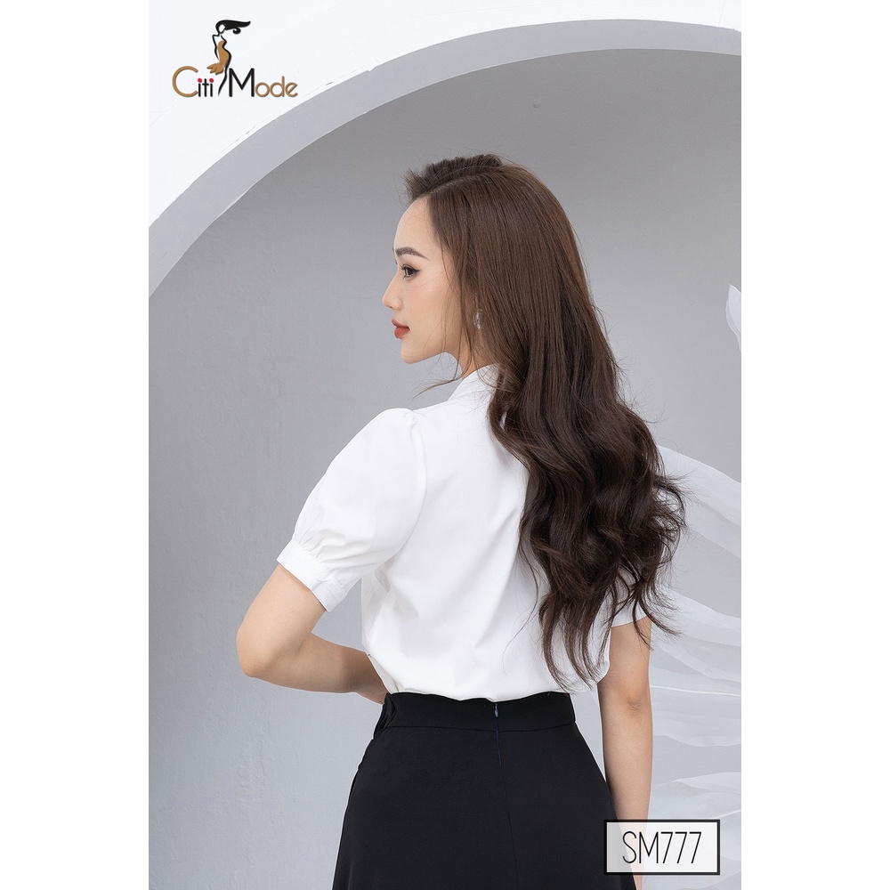 Sơ mi nữ công sở CITI MODE cổ đức tay bo đính cúc SM726