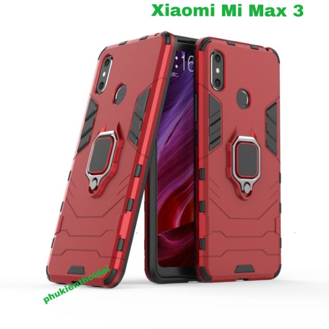 Ốp lưng Xiaomi Mi Max 3 chống sốc Iron Man Iring cao cấp giá đỡ xem phim