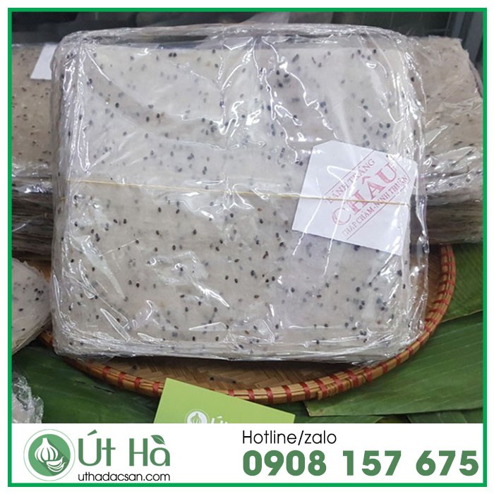 Bánh Tráng Cuốn Nhúng Mè  Đen Ninh Thuận Sấp 1Kg Bánh Sản Xuất Thủ Công Truyền Thống Từ Bột Gạo Và Mè - Út Hà Đặc Sản