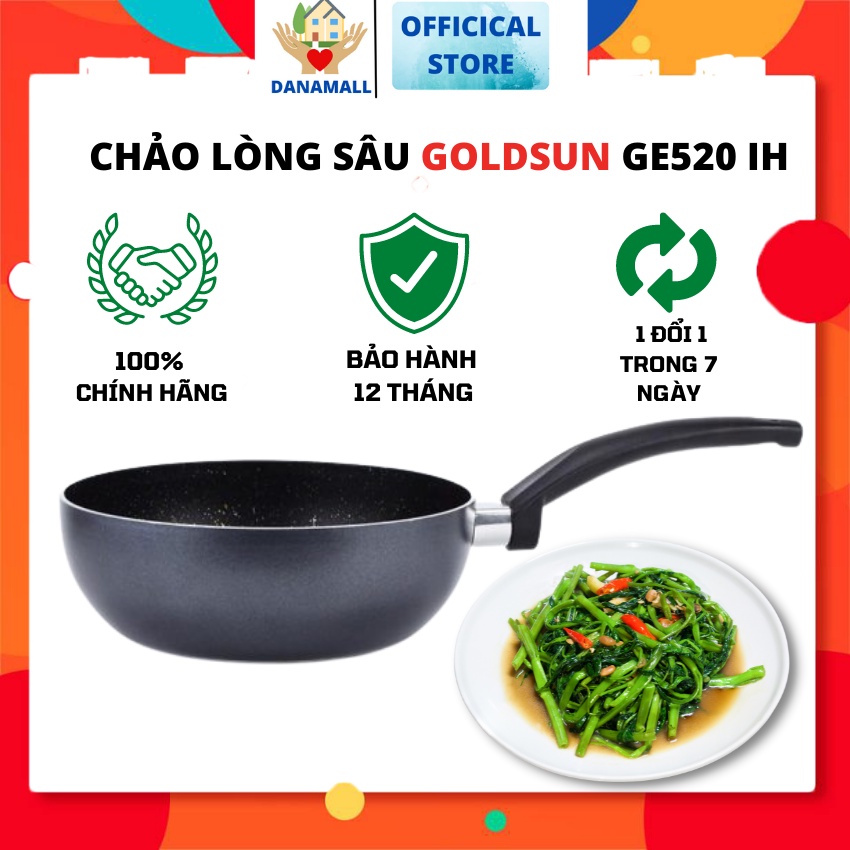 Chảo nhôm sâu lòng GE520 IH phù hợp cả xào và rán hàng chính hãng giá tốt