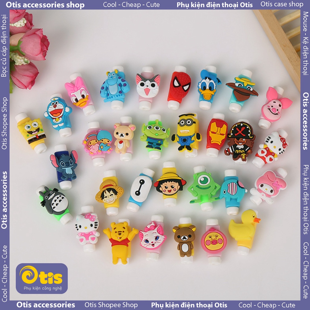 Nút Dây Silicon Bọc Bảo Vệ Đầu Dây Tai Nghe, Cáp Sạc USB Hoạt Hình Siêu Ngộ Nghĩnh Cute, Chống Đứt Gãy