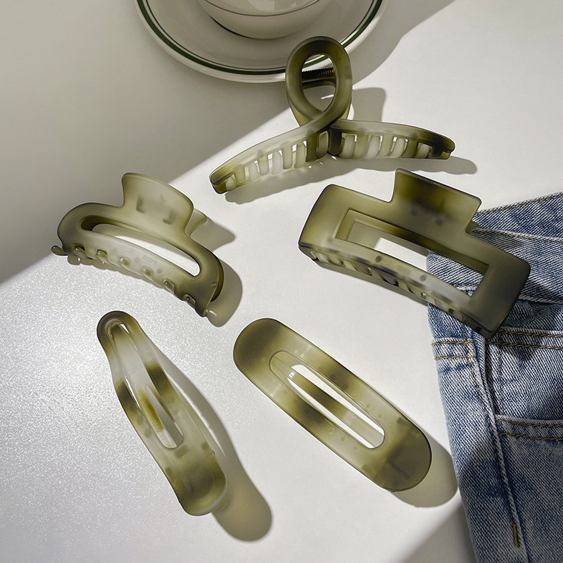 Kẹp Tóc Lớn Màu Xanh Lá Cây Phong Cách Hàn Quốc Cho Nữ