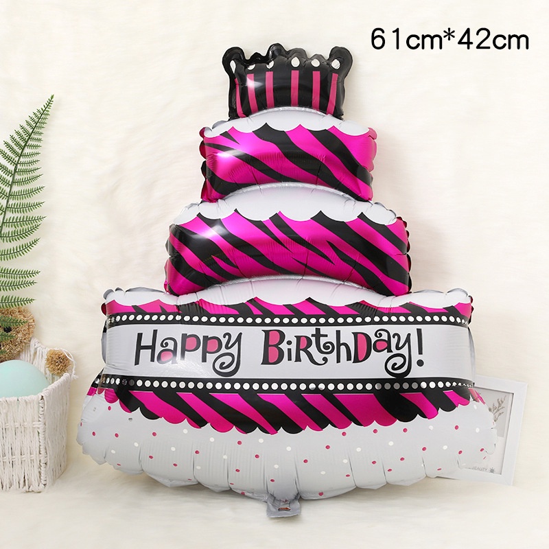 Bóng Bay Hình Bánh Sinh Nhật 3 Tầng Size Đại Trang Trí Sinh Nhật Cho Bé Trai Bé Gái - K76