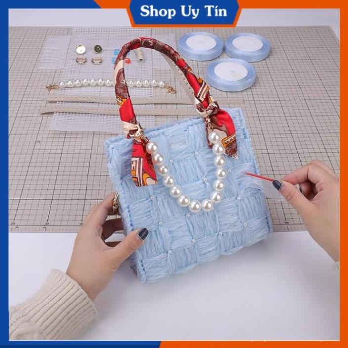 [ FREESHIP 50K ] Túi Xách Handmade Tự Đan Ruy Băng - Phụ Kiện Đan Túi