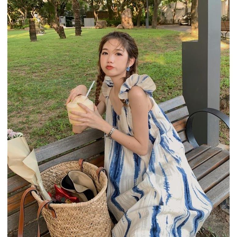 Đầm Hai Dây Nhuộm Màu Ngọt Ngào Thiết Kế Mới Mùa Hè Cho Nữ 2021