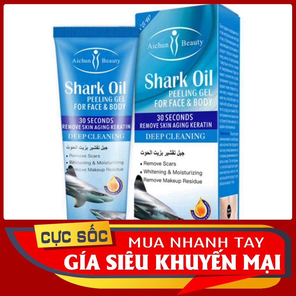 [Giá tốt] [XẢ KHO_FREESHIP] [Hàng mới] Shark Oil - Gel tẩy tế bào chết cho mặt và cơ thể - Đem lại làn da trắng sáng