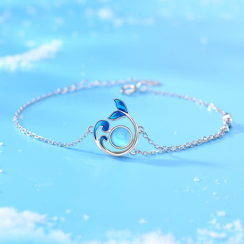 Vòng Đeo Tay Hình Đuôi Nàng Tiên Cá Bằng Epoxy Nhỏ Xinh Làm Quà Tặng Cho Bạn