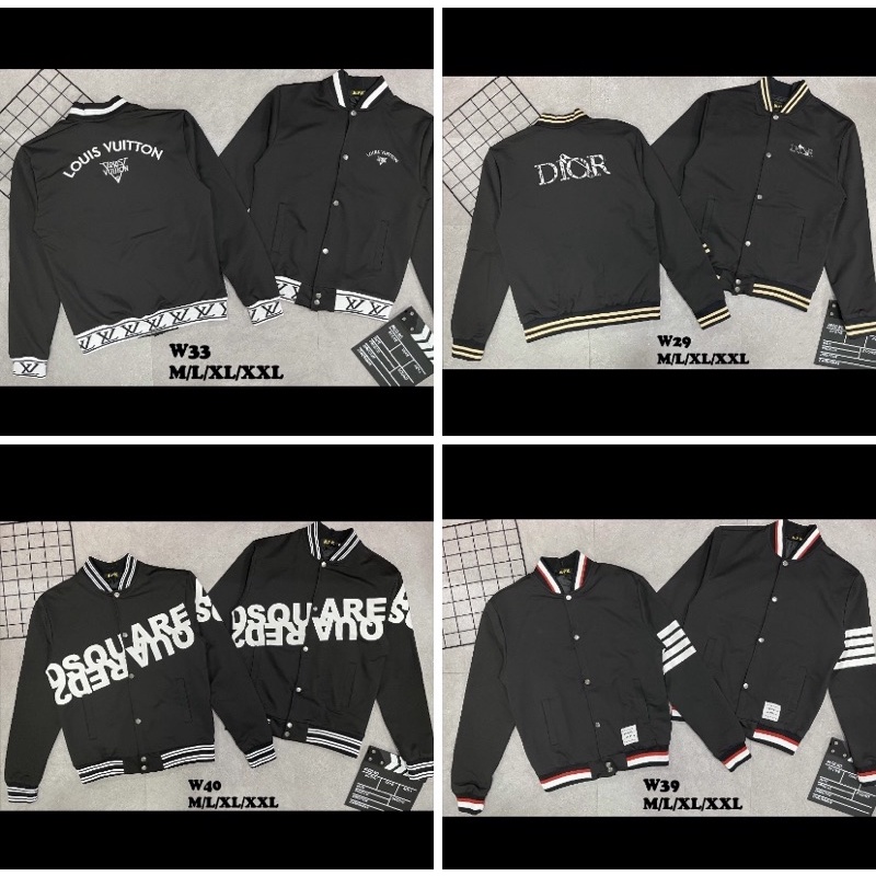 Áo khoác bomber LV thời trang có họa tiết đại, Áo khoác thu đông dài tay phong cách cá tính btshop từ 45 đến 75 kg.