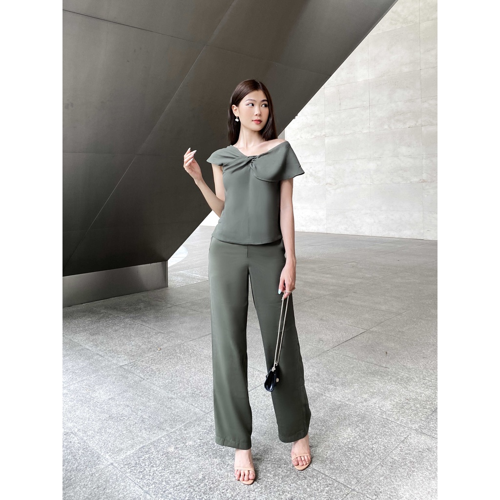 FEMEI Set quần ống suông áo kiểu CHERRY SET