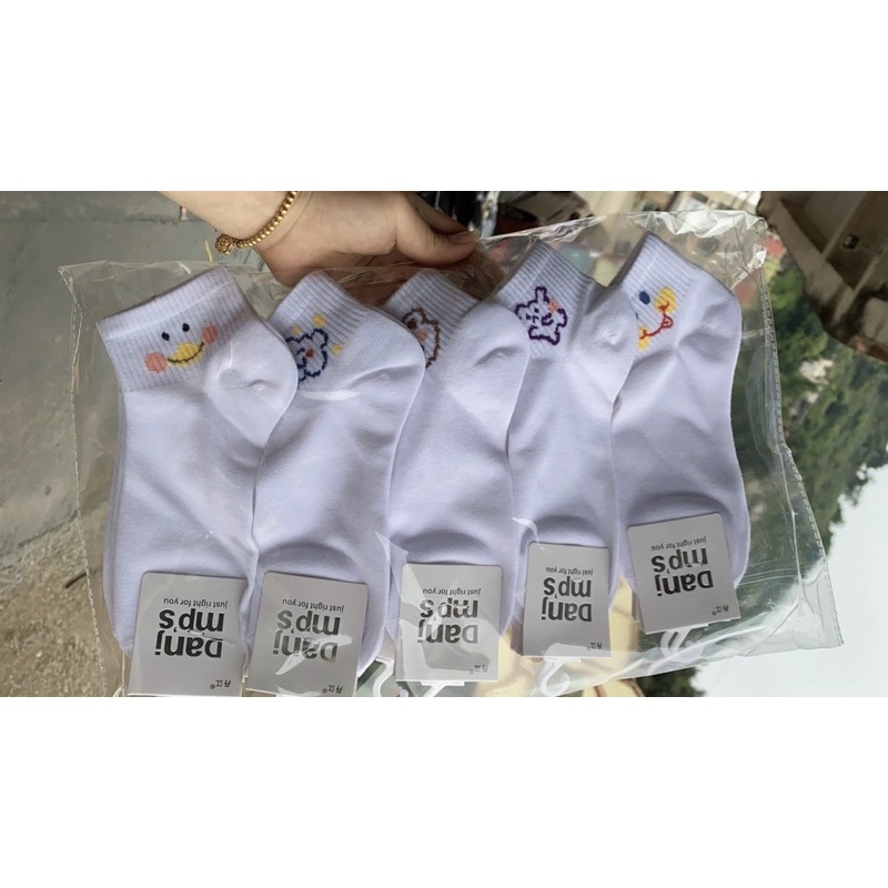 combo 10 đôi tất trắng hình nữ