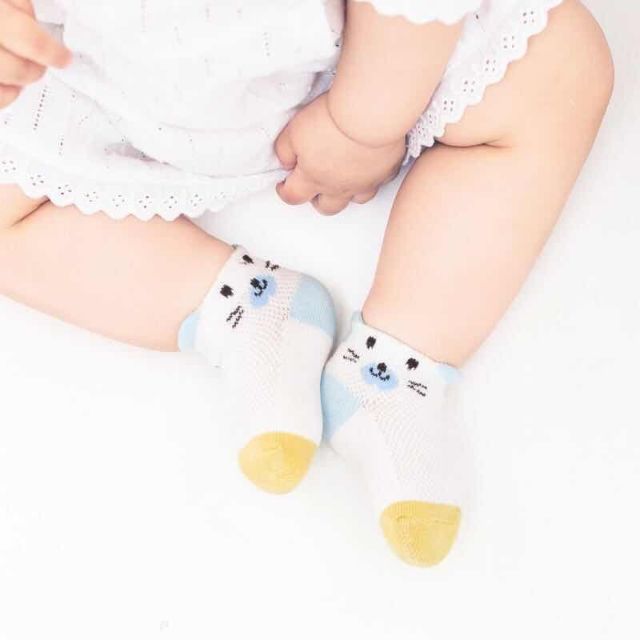 Set 5 tất lưới cổ ngắn cho bé (0-20m)