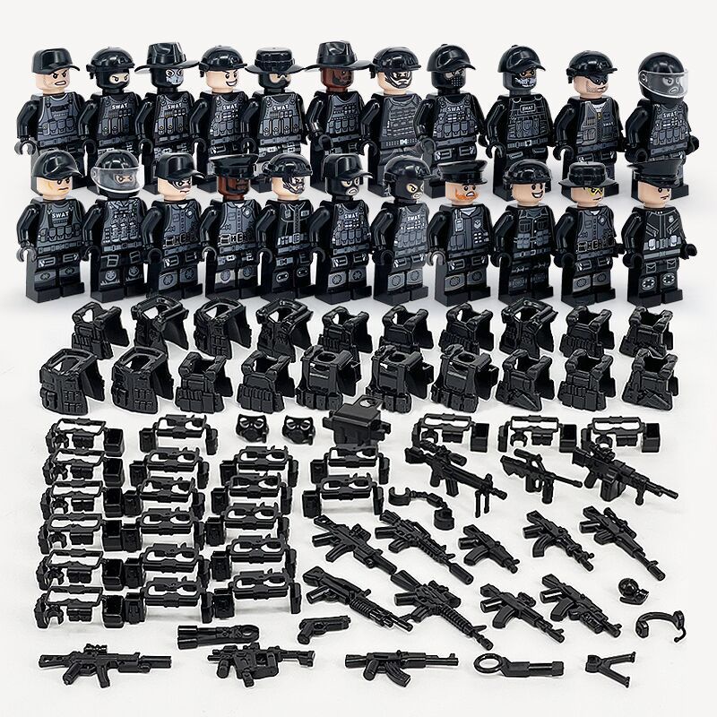 22 miniatures Lego quân đội loạt khối xây dựng hạt nhỏ các bộ phận đặc biệt của cảnh sát bộ giáp cơ thể đồ chơi mô hình áo giáp cho trẻ em