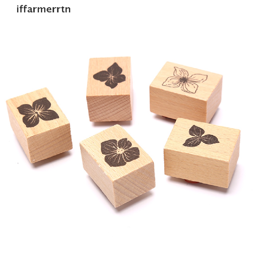 {iffarmerrtn} Vintage Plant Flowers Wooden Stamp DIY Scrapbook Wedding Postcards Rubber Stamps hye