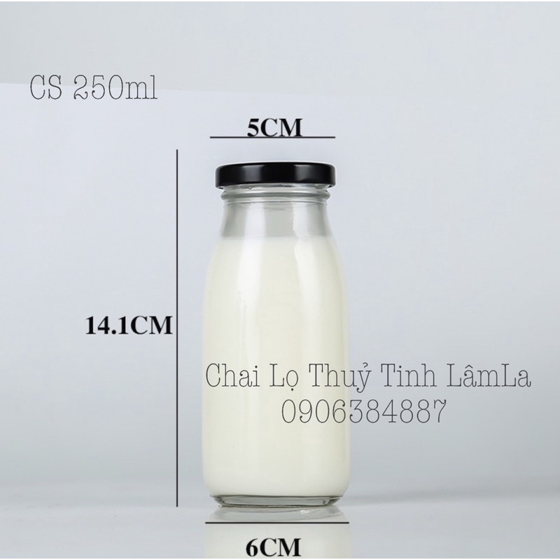 Chai Thuỷ Tinh Đựng Sữa 200ml - 250ml Nắp Thiếc | BigBuy360 - bigbuy360.vn