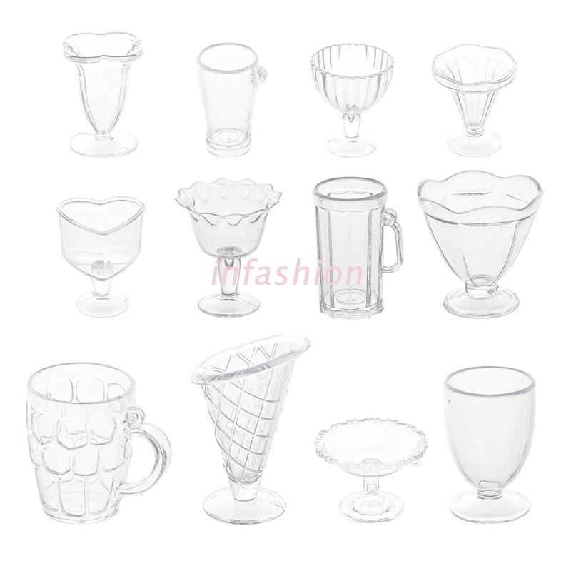 Bộ 12 Khuôn Làm Móc Khóa Mô Hình Ly Cà Phê Mini Bằng Nhựa Độc Đáo Diy