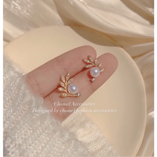 Khuyên tai bạc S925 lá ngọc