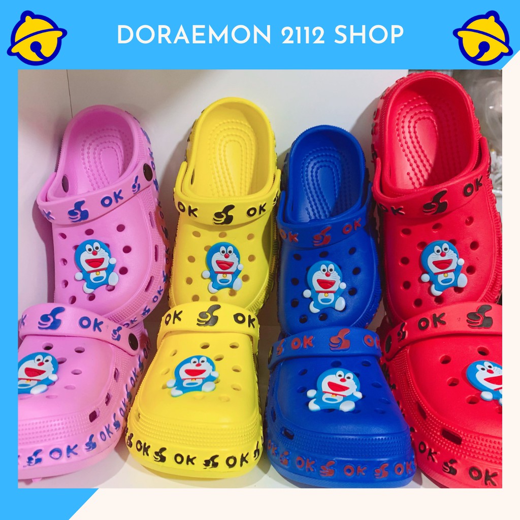 Dép sục cho bé trai bé gái siêu nhẹ chống trơn trượt hình Doraemon dễ thương đủ màu